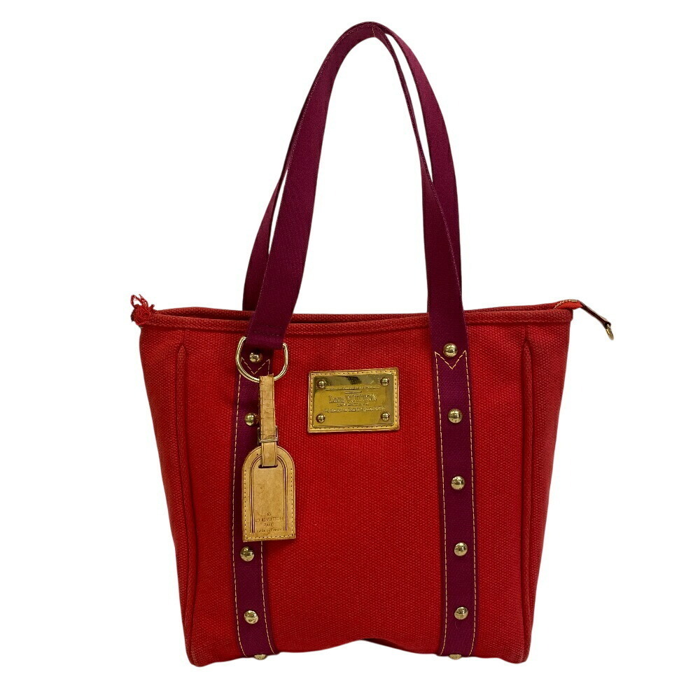 LOUIS VUITTON Cabas Tote Bag Antigua Handbag Shoulder Laptop Red